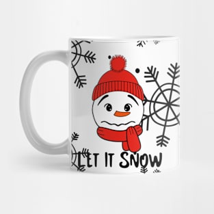 Let It Snow Snowman Face Mug